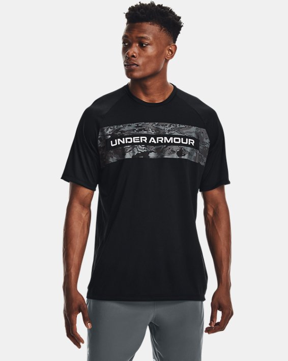 Men's UA Tech™ 2.0 Boxed Camo Short Sleeve, Black, pdpMainDesktop image number 0